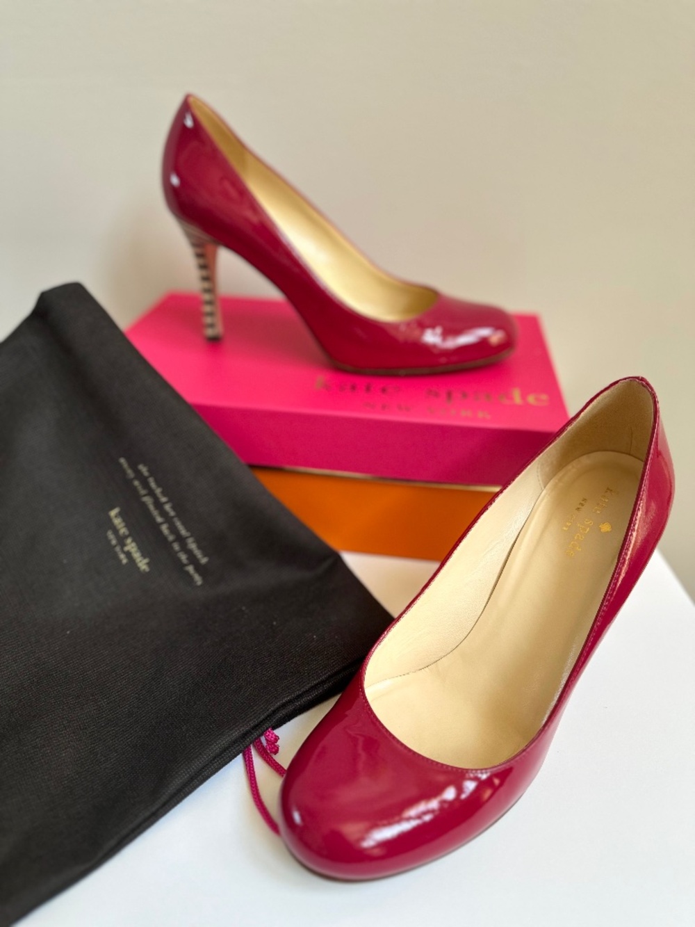 Kate Spade Karolina Patent Leather Pumps in Berry Color